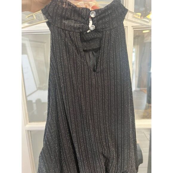 Black Shimmery Witchy Ember Tiered Handkerchief Hem Dress‎ Sz M Y2K, Cocktail - Picture 5 of 7